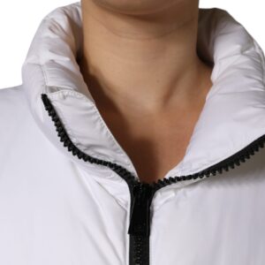 Dolce & Gabbana White Puffer Quilted Full Zip Coat Jacket