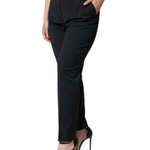 Dolce & Gabbana Black High Waist Tapered Women Pants