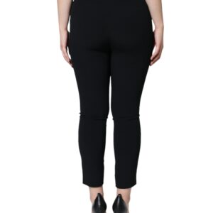 Dolce & Gabbana Black Viscose High Waist Tapered Pants