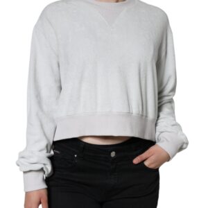 Dolce & Gabbana White Nylon Stretch Crew Neck Pullover Sweater