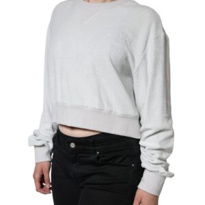 Dolce & Gabbana White Nylon Stretch Crew Neck Pullover Sweater