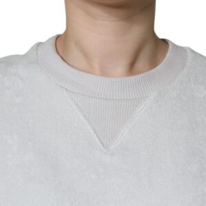 Dolce & Gabbana White Nylon Stretch Crew Neck Pullover Sweater