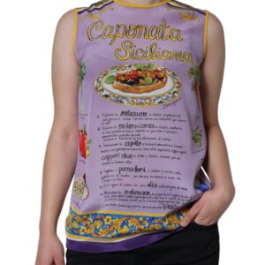 Dolce & Gabbana Purple Silk Caponata Siciliana Print Tank Top