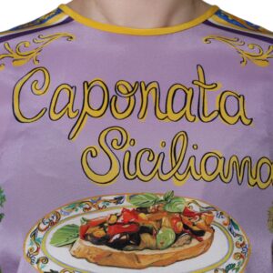 Dolce & Gabbana Purple Silk Caponata Siciliana Print Tank Top