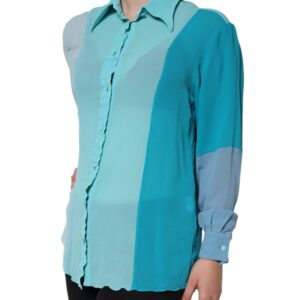 Dolce & Gabbana Multicolor Long Sleeve Button Blouse Top