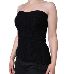 Dolce & Gabbana Black Bustier Sleeveless Corset Blouse Top