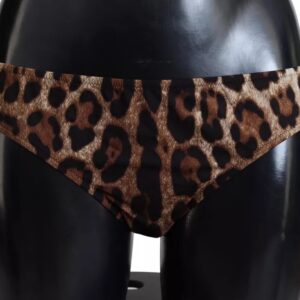 Dolce & Gabbana Brown Leopard Print Swimsuit Swimwear Bikini Bottom