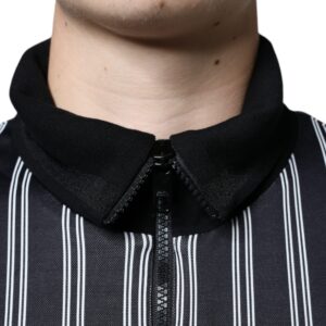 Dolce & Gabbana Black White Stripes Full Zip DNA Milano Men Sweater