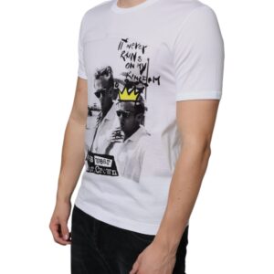 Dolce & Gabbana White Graphic Cotton Short Sleeve T-shirt