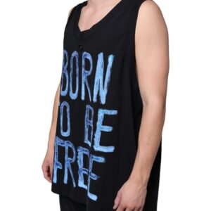 Dolce & Gabbana Black Cotton Born To Be Free Sleeveless T-shirt