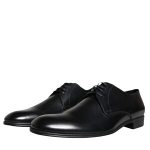 Dolce & Gabbana Black Leather Derby Formal Dress Shoes