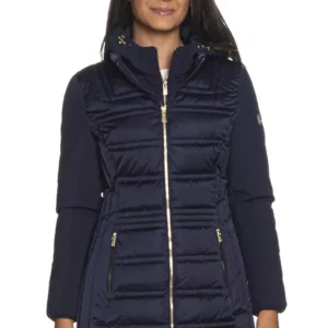 Yes Zee Chic Blue Technical Fabric Jacket with Hood