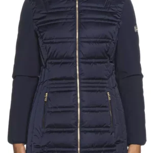 Yes Zee Chic Blue Technical Fabric Jacket with Hood