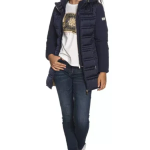 Yes Zee Chic Blue Technical Fabric Jacket with Hood