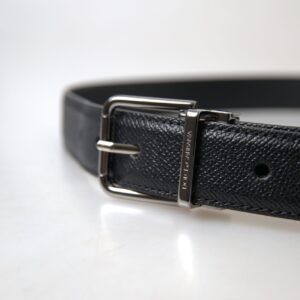 Dolce & Gabbana Elegant Black Leather Designer Belt