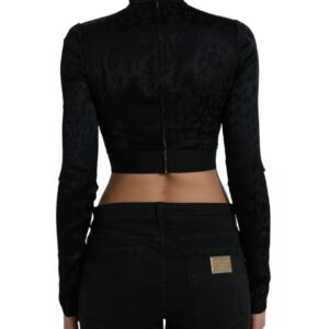 Dolce & Gabbana Elegant Black Cropped Top with Zip Closure