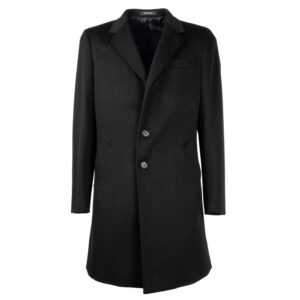 Made in Italy Elegant Black Virgin Wool Men’s Coat