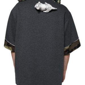 Dolce & Gabbana Gray Camouflage Animal Stuff Cotton T-shirt