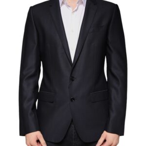 Dolce & Gabbana Dark Blue Wool Single Breasted Dress Coat Blazer