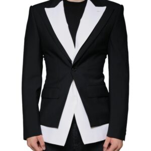 Dolce & Gabbana Black White Single Breasted Dress Blazer