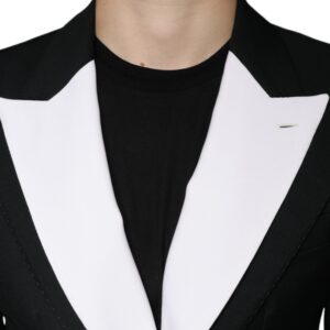 Dolce & Gabbana Black White Single Breasted Dress Blazer