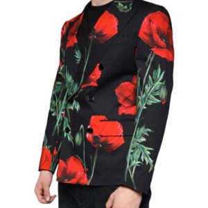 Dolce & Gabbana Black Floral Double Breasted Dress Blazer