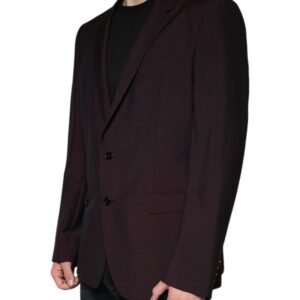 Dolce & Gabbana Bordeaux Wool Single Breasted Dress Blazer