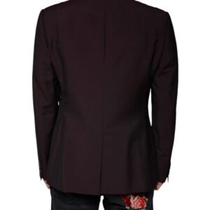 Dolce & Gabbana Bordeaux Wool Single Breasted Dress Blazer