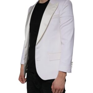 Dolce & Gabbana Off White Wool Single Breasted Dress Blazer