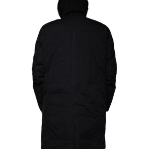 Dolce & Gabbana Black Hooded Parka Cotton Trench Coat Jacket