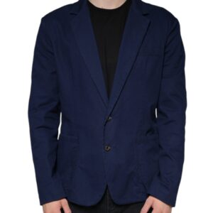 Dolce & Gabbana Blue Notch Single Breasted Dress Coat Blazer