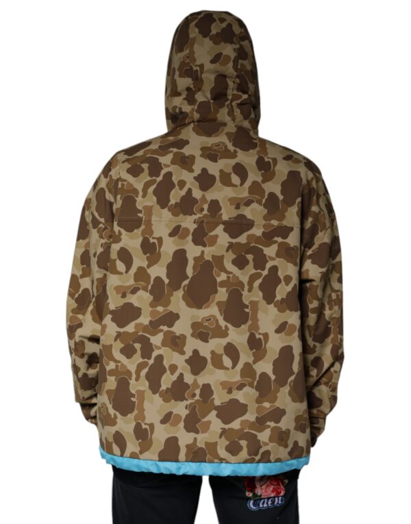 Dolce & Gabbana Brown Camouflage Hooded Pullover Jacket - Image 4