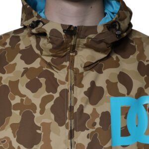 Dolce & Gabbana Brown Camouflage Hooded Pullover Jacket