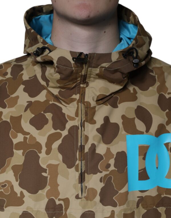 Dolce & Gabbana Brown Camouflage Hooded Pullover Jacket - Image 5