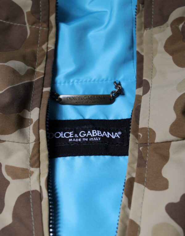 Dolce & Gabbana Brown Camouflage Hooded Pullover Jacket - Image 8