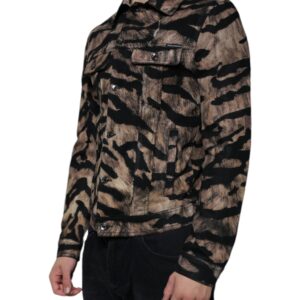 Dolce & Gabbana Brown Tiger Button Down Collared Jacket