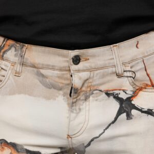 Dolce & Gabbana Beige Cotton Dye Slim Fit Men Denim Jeans