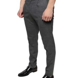 Dolce & Gabbana Gray Check Tartan Wool Skinny Pants