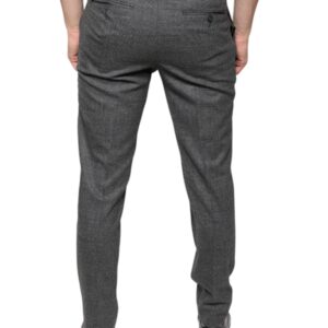 Dolce & Gabbana Gray Check Tartan Wool Skinny Pants