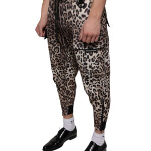 Dolce & Gabbana Brown Leopard Polyester Jogger Pants