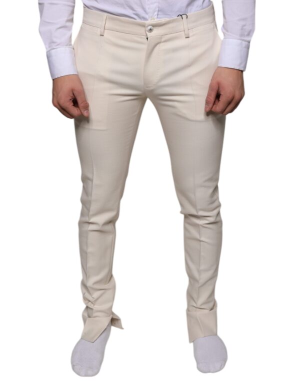 Dolce & Gabbana Off White Chino Wool Skinny Pants - Image 2