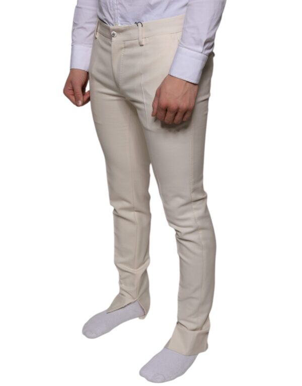 Dolce & Gabbana Off White Chino Wool Skinny Pants - Image 3