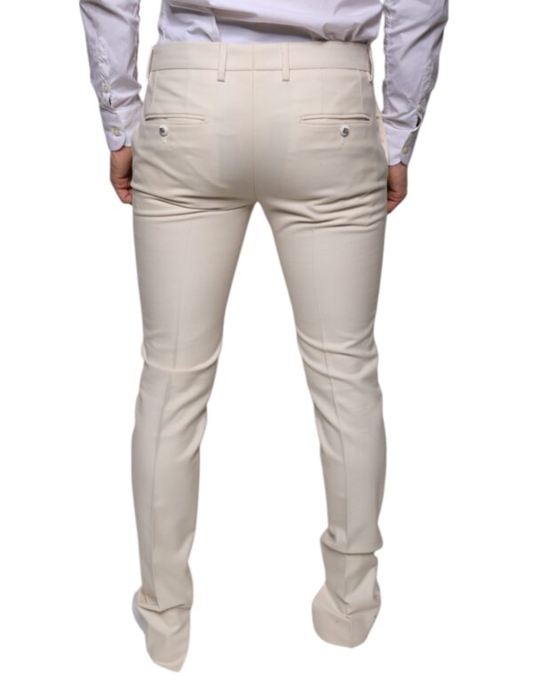 Dolce & Gabbana Off White Chino Wool Skinny Pants - Image 4