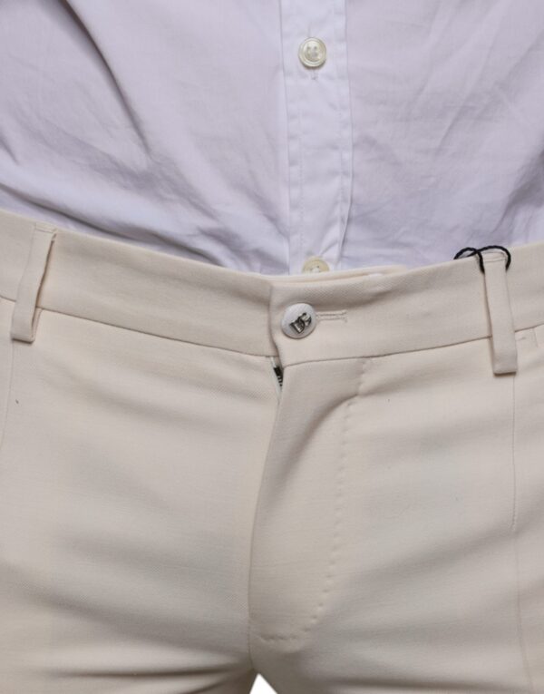 Dolce & Gabbana Off White Chino Wool Skinny Pants - Image 5