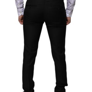 Dolce & Gabbana Black Wool Skinny Dress Formal Pants