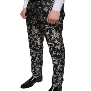 Dolce & Gabbana Black Jacquard Skinny Dress Pants