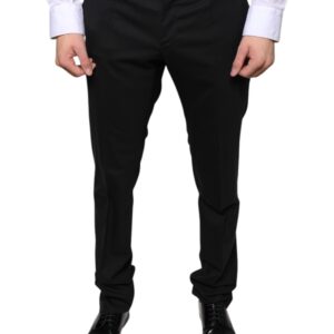 Dolce & Gabbana Black Wool Skinny Dress Formal Pants