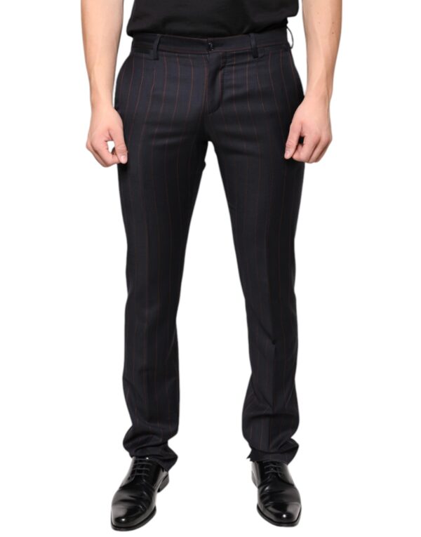 Dolce & Gabbana Black Stripes Skinny Men Dress Pants - Image 2