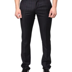 Dolce & Gabbana Black Stripes Skinny Men Dress Pants