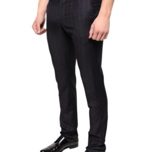 Dolce & Gabbana Black Stripes Skinny Men Dress Pants